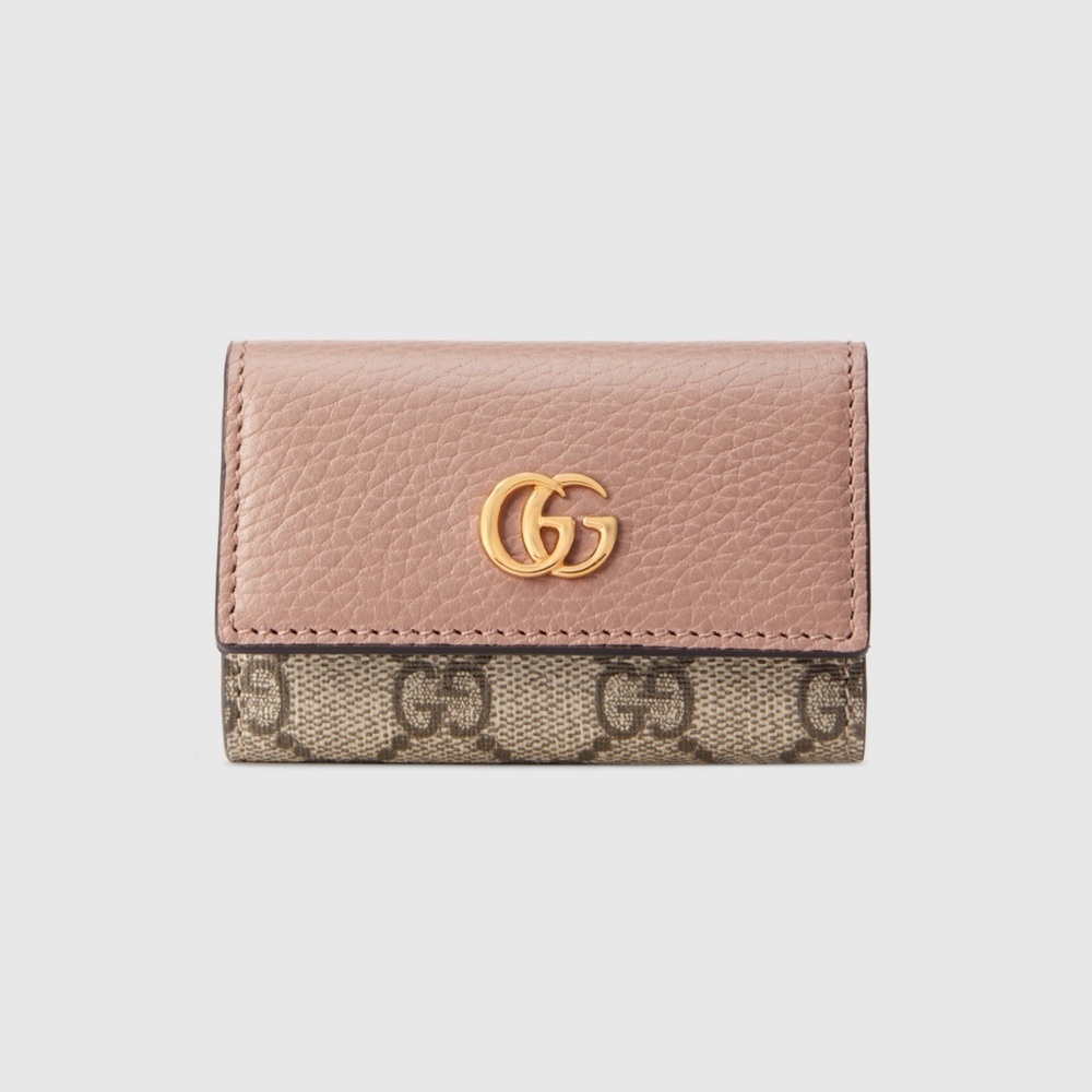 Gucci GG Marmont Leather Key Case - Beige Pink GG Canvas Leather